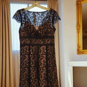 Ann Taylor Loft Petites Black Lace Cocktail Dress – Size 6P Elegant Evening